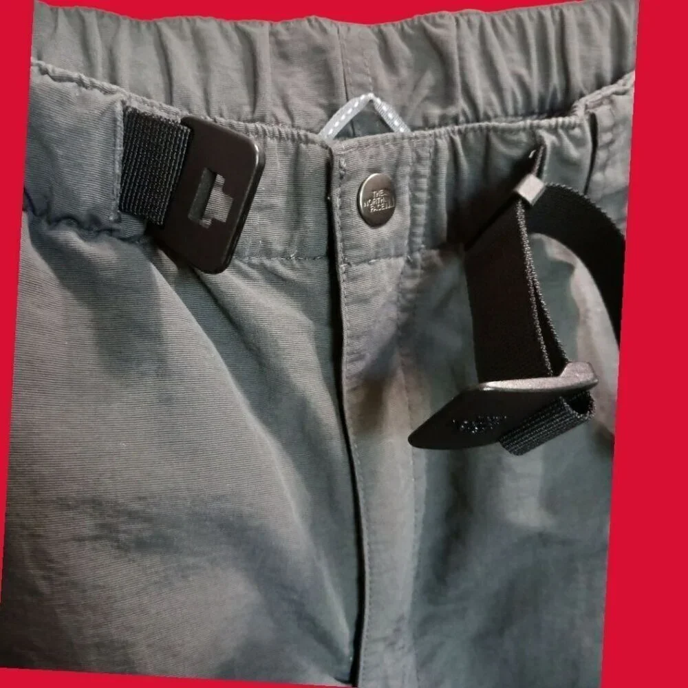 The North Face Mens Cargo Shorts Belted Lightweight Dark Gray Size Medium